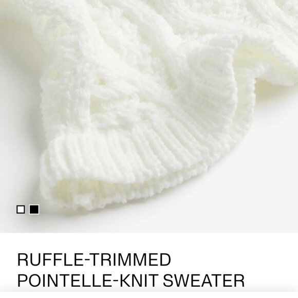 H&M Ruffle-Trimmed Pointelle Knit Sweater M - Picture 5 of 8